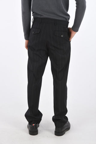 pinstriped belt loops pants