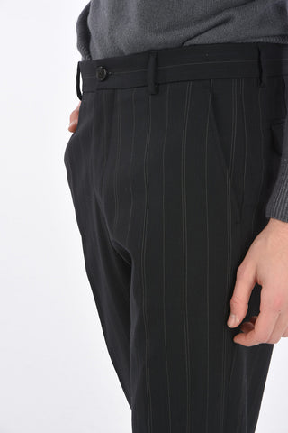 pinstriped belt loops pants