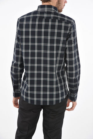Camicia Tartan in Cotone con Collo Button Down