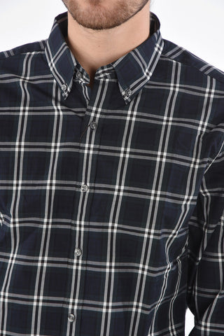 Camicia Tartan in Cotone con Collo Button Down