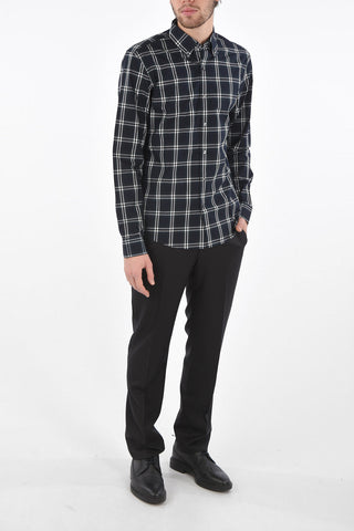 Camicia Tartan in Cotone con Collo Button Down