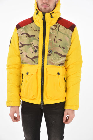wool detail down jacket