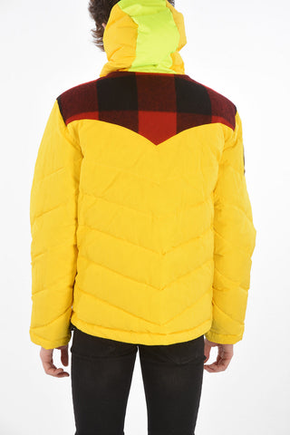 wool detail down jacket
