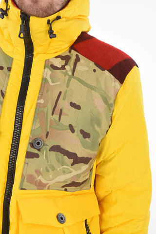 wool detail down jacket