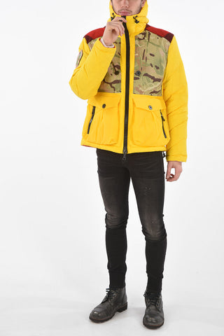 wool detail down jacket