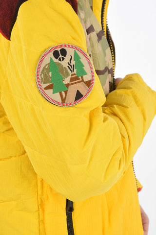 wool detail down jacket