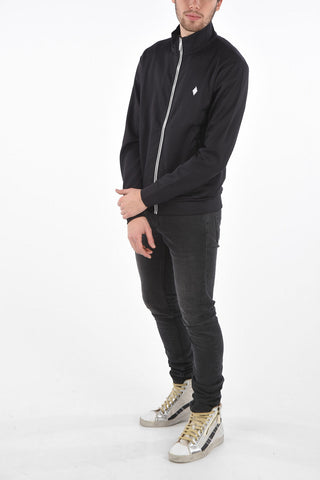half zip mock-neck sweatshirt