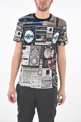 Crew Neck RADIO T-Shirt with All-Over Prints