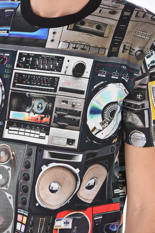 Crew Neck RADIO T-Shirt with All-Over Prints