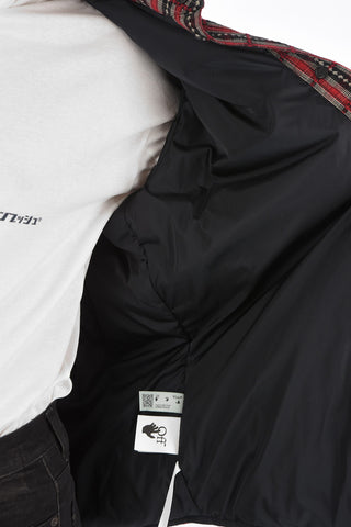 check flannel snap button outerwear jacket with hood