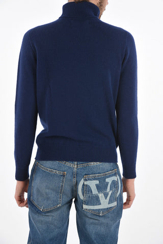 Virgin wool and cashmere turtleneck sweater