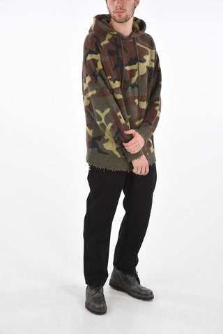 cashmere camouflage sweater with hood