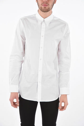 Camicia in Cotone con Collo Francese e Stampa