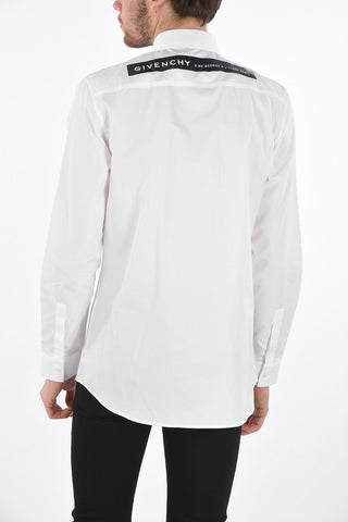 Camicia in Cotone con Collo Francese e Stampa