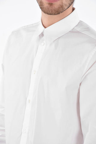 Camicia in Cotone con Collo Francese e Stampa