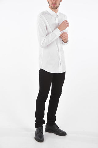 Camicia in Cotone con Collo Francese e Stampa