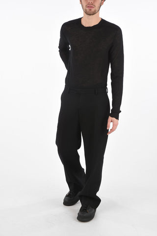 3 Pocket Wool Pants with Hidden Fastening