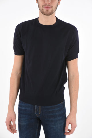 T-Shirt Basic Girocollo in Lana Pettinata