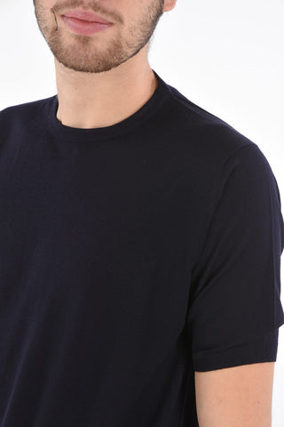 T-Shirt Basic Girocollo in Lana Pettinata