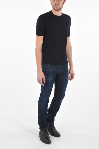 T-Shirt Basic Girocollo in Lana Pettinata