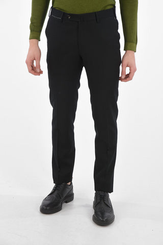 Stretchy Virgin Wool-blend Straight-leg Pants
