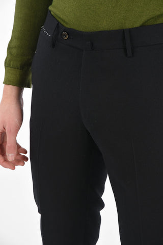 Stretchy Virgin Wool-blend Straight-leg Pants