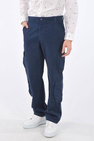 Pantaloni Cargo in Cotone con Passanti