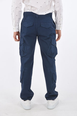 Pantaloni Cargo in Cotone con Passanti