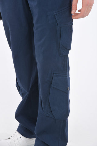 Pantaloni Cargo in Cotone con Passanti