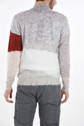 punked turtleneck sweater with ribbed edges