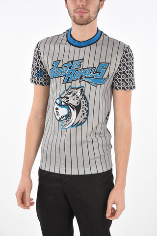 T-Shirt Girocollo #DGMILLENNIALS con Stampe e Parte Posteriore Monogram