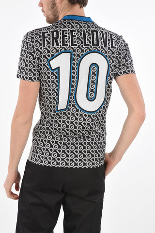 T-Shirt Girocollo #DGMILLENNIALS con Stampe e Parte Posteriore Monogram