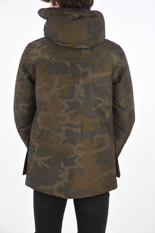 camouflage down jacket with hood