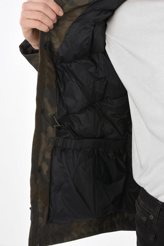 camouflage down jacket with hood