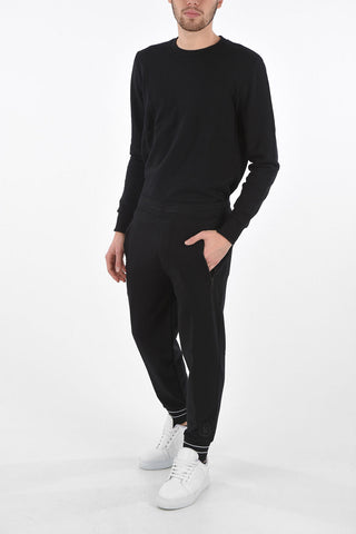 SLIM FIT Low Rise Joggers with Two Tone Ankle Bands