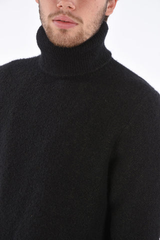 Pullover a Collo Alto in Misto Cashmere