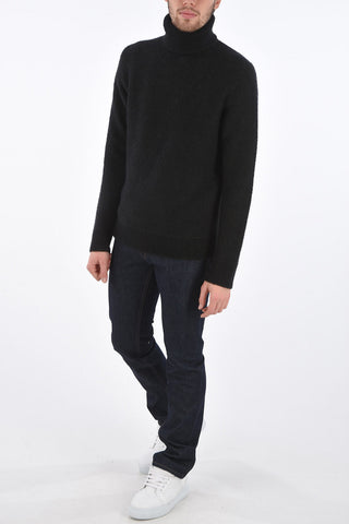 Pullover a Collo Alto in Misto Cashmere