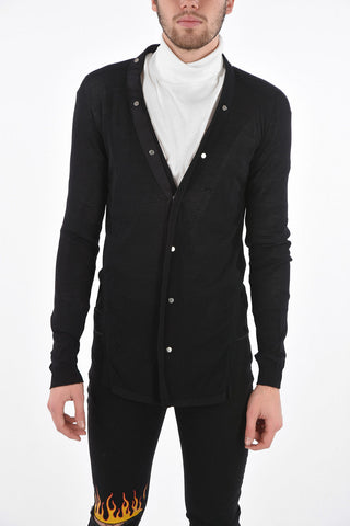 virgin wool cardigan with snap buttons