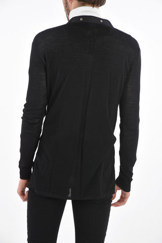 virgin wool cardigan with snap buttons