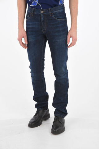 Jeans in Cotone 5 Tasche TAPERED FIT con Passanti