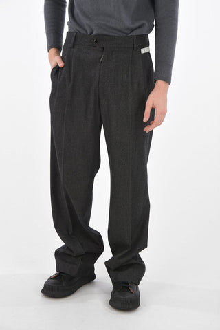 TAILORING Double-pleated Twill Wool Pants