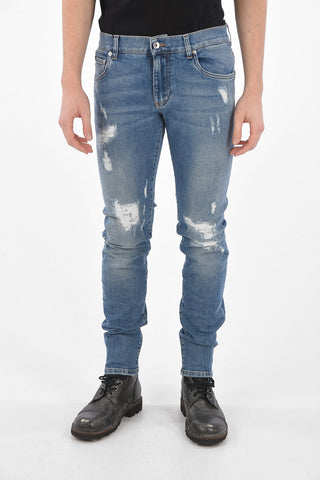 5 Pocket Skinny Fit Ripped Denims with