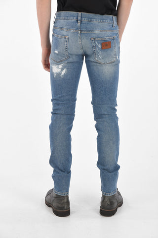 5 Pocket Skinny Fit Ripped Denims with