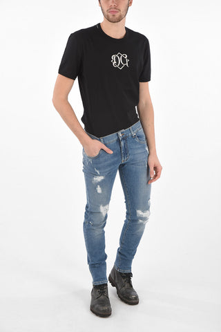5 Pocket Skinny Fit Ripped Denims with