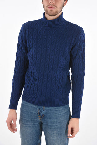 virgin wool and cashmere turtle-neck sweater