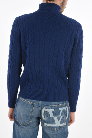 virgin wool and cashmere turtle-neck sweater