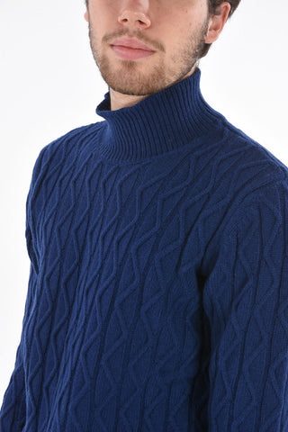 virgin wool and cashmere turtle-neck sweater