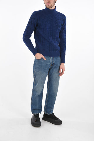 virgin wool and cashmere turtle-neck sweater