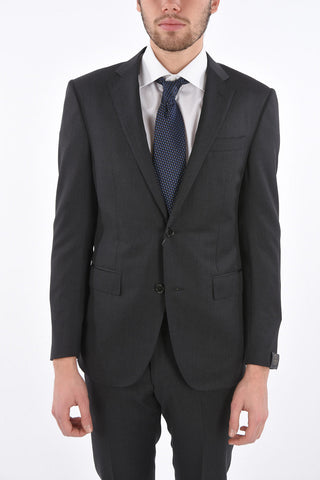 Lined Suit with Notch Lapel and Flap Pockets