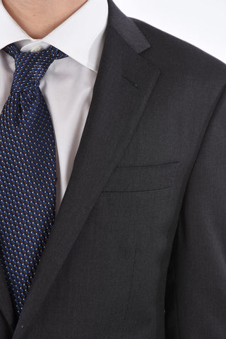 Lined Suit with Notch Lapel and Flap Pockets
